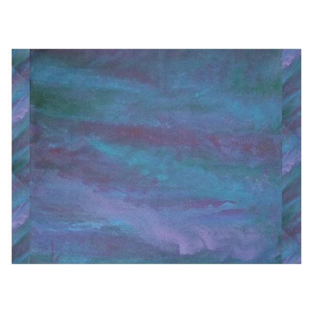 Mantel Resumen de Ombre Azul | Púrpura violeta Verde azul (Frente (Horizontal))