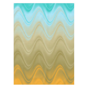 Mantel Resumen del Naranja de Wavy Blue Green