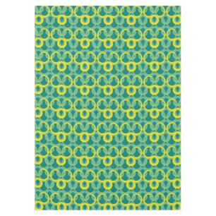 Mantel Resumen del patrón verde geométrico amarillo