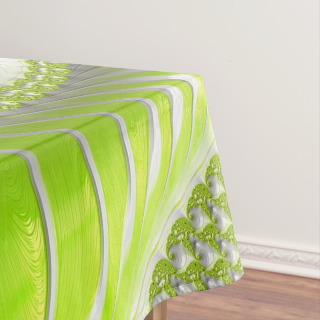 Mantel Resumen fractal de espiral verde limón moderno (In Situ)