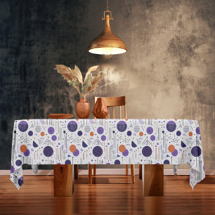 Mantel Resumen geométrico retro Pat3 Purple Naranja ID106