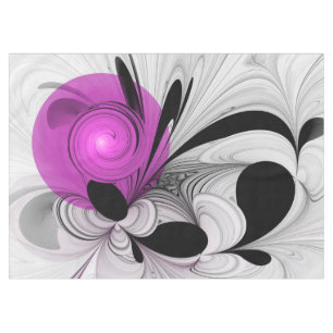 Mantel Resumen Gris Negro Con Arte Fractal Magenta