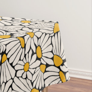 Mantel Resumen Impresión de bloques de color negro floral