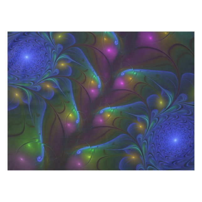 Mantel Resumen luminoso colorido de fractal trippy modern (Frente (Horizontal))