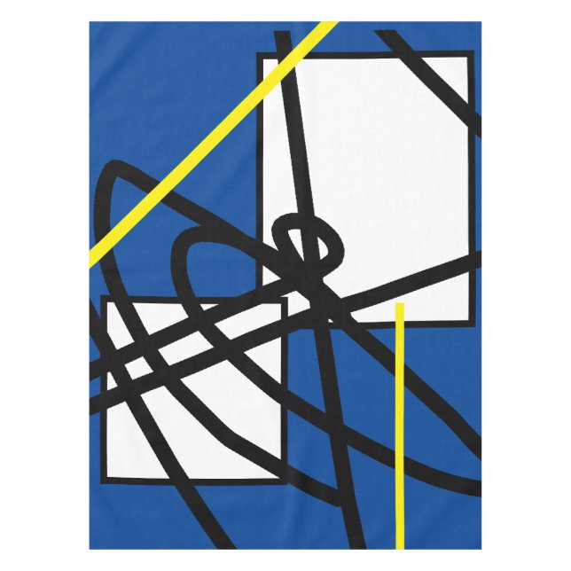 Mantel Resumen Minimalismo amarillo azul (Anverso)