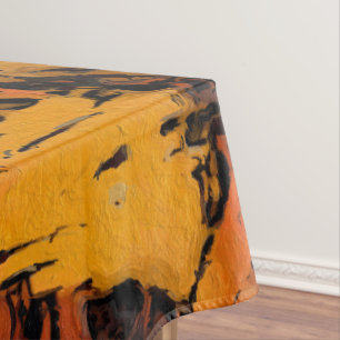 Mantel Resumen naranja, amarillo y negro