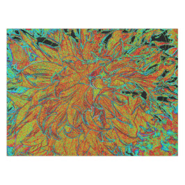 Mantel Resumen Naranja quemado y el florecimiento verde d