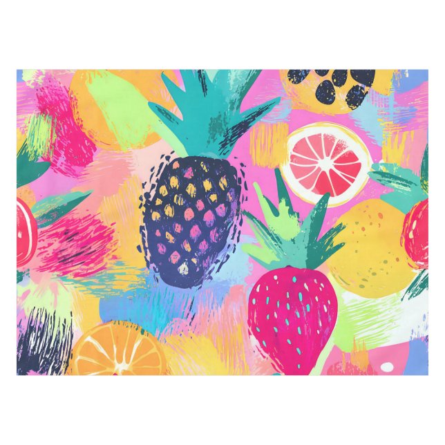 Mantel Resumen Paraíso Fiesta de Fruta Tropical (Frente (Horizontal))