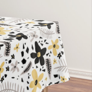 Mantel Resumen Patrón floral sin foco de color gris amari