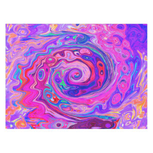 Mantel Resumen retro púrpura y Naranja Groovy Swirl