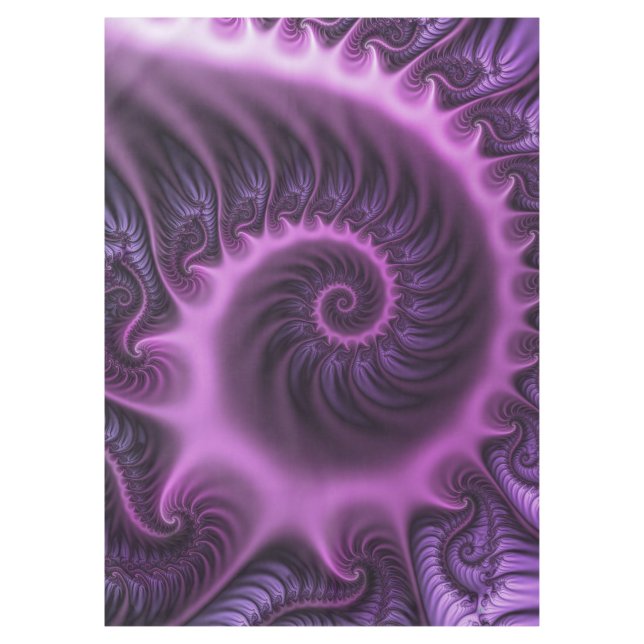 Mantel Resumen Vivid Guay Pink Purple Fractal Art Spiral (Anverso)