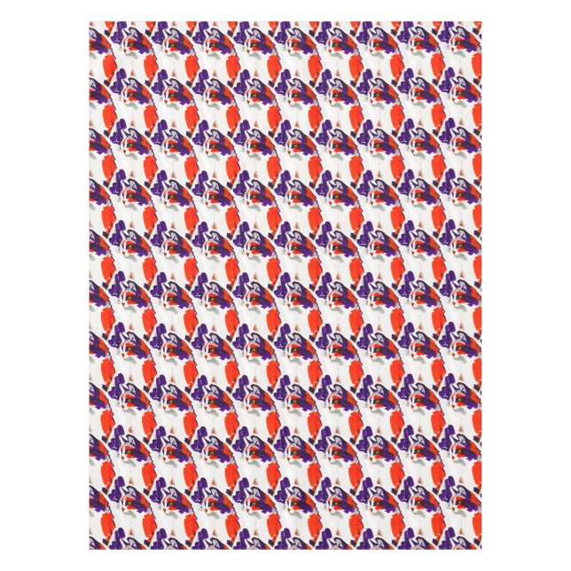 Mantel Retrato de gato - Naranja de arte gráfico audaz y  (Anverso)