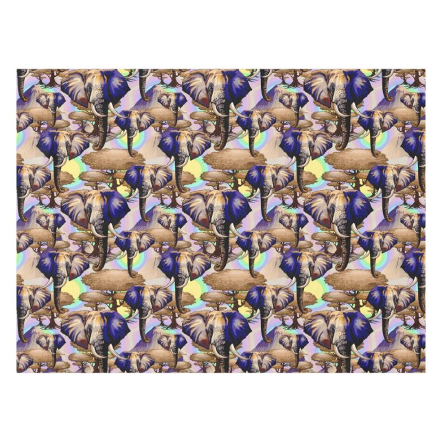 Mantel Retrato surrealista de elefante africano (Frente (Horizontal))