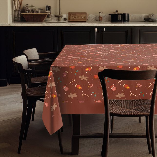 Mantel Retro Christmas Cloth Pastel Peaceful Dining (Retro Christmas Cloth Pastel Peaceful Dining)