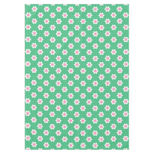 Mantel Retro Daisies rosa y verde