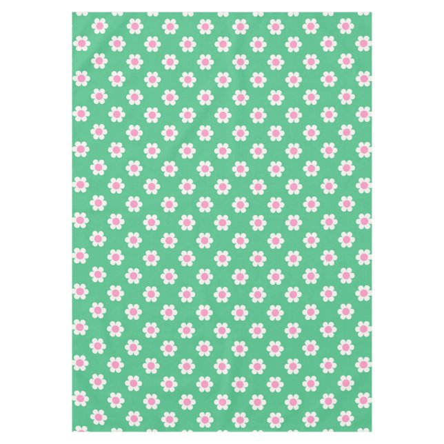 Mantel Retro Daisies rosa y verde (Anverso)