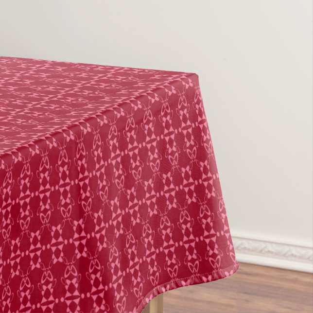 Mantel Retro de patrón de ornamento geométrico rojo (In Situ)