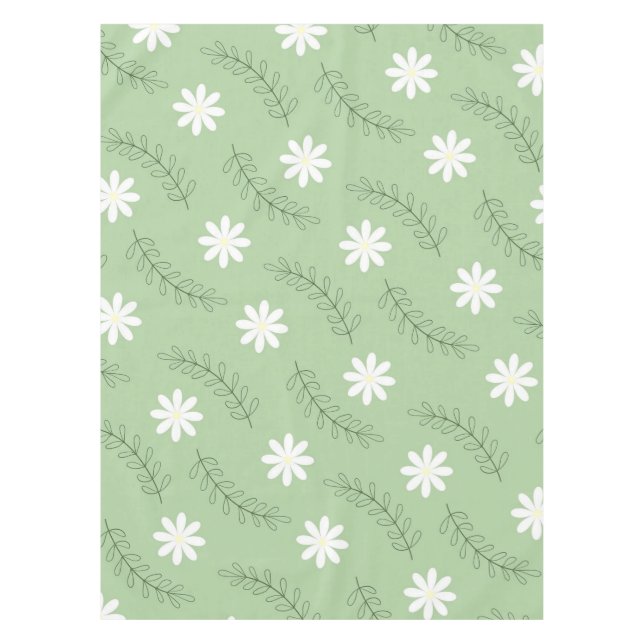 Mantel Retro Floral Verde Sage caprichoso, alegre (Anverso)
