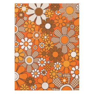 Mantel Retro Garden Gingham Flores 60's Groovy Floral