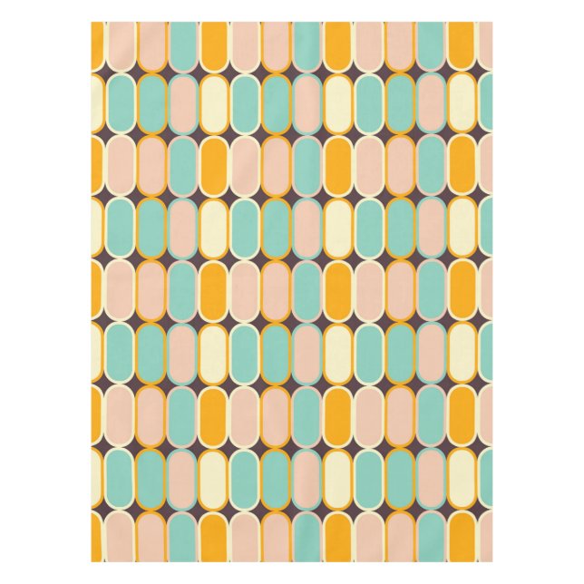 Mantel Retro geometric pattern with vertical ovals (Anverso)