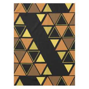 Mantel Retro Geométrico Triángulos Naranja Amarillo