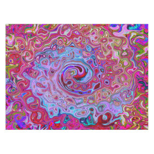 Mantel Retro Groovy Abstract Remolino de Lavanda y Magent