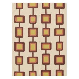 Mantel Retro Los años 1960 Redondeado Cuadrados Naranja A