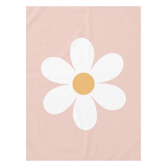 Mantel Retro margarita rosa boho (Anverso)