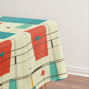 Mantel Retro Medio Siglo Mod Espacio Atómico Era Rojo Ver