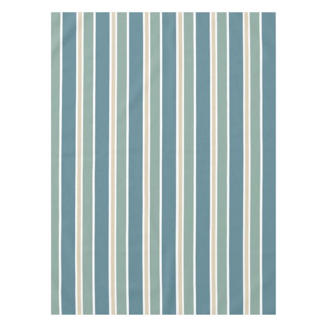Mantel Retro Medio siglo Stripes Océano Verde (Anverso)