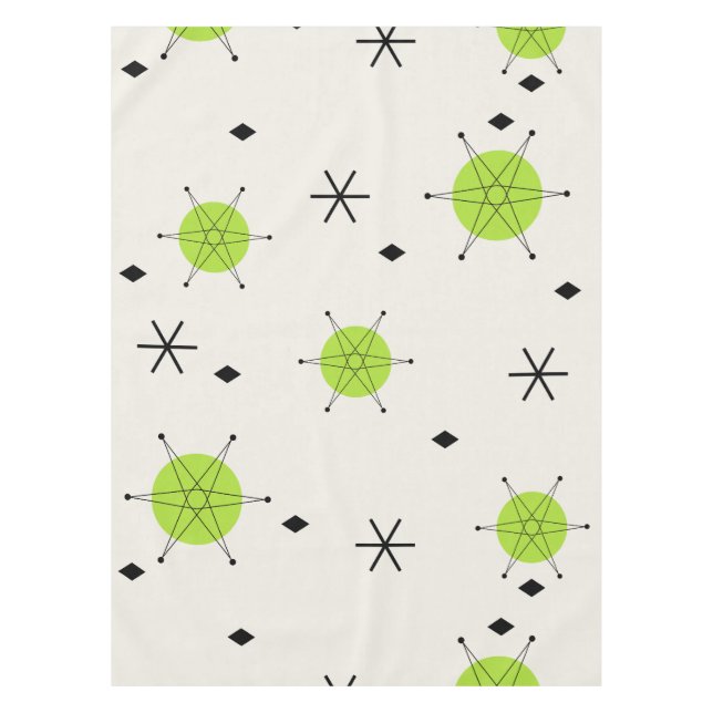 Mantel Retro Mid Mod Starburst Sky Chartreuse (Anverso)