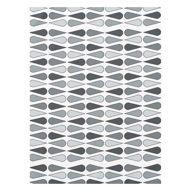 Mantel Retro Midcentury Teardrops Gray (Anverso)