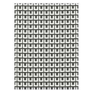 Mantel Retro Negro Blanco Geométrico Mid Century Moderno