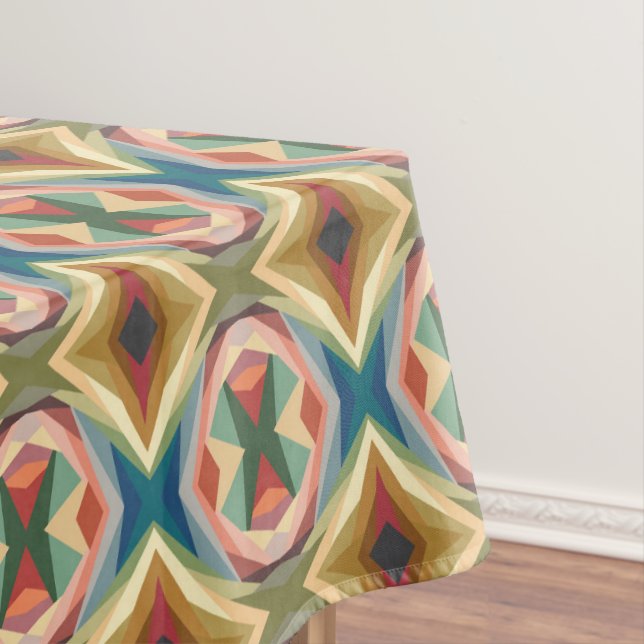 Mantel Retro Pop Art Geometric Color Block Pattern (In Situ)