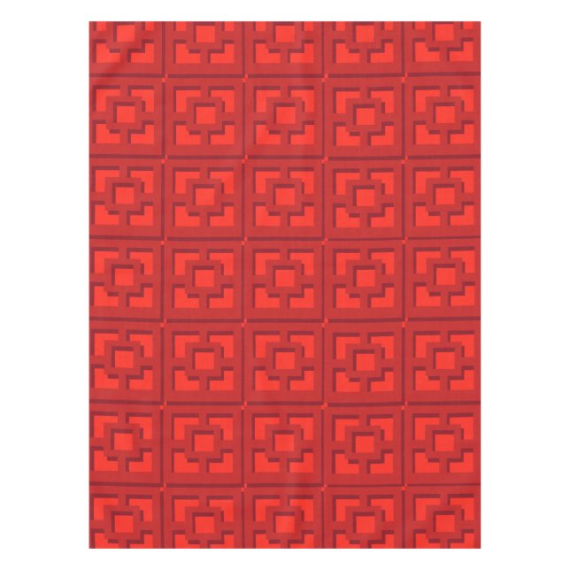 Mantel Retro Red Trellis Tablecloth (Anverso)