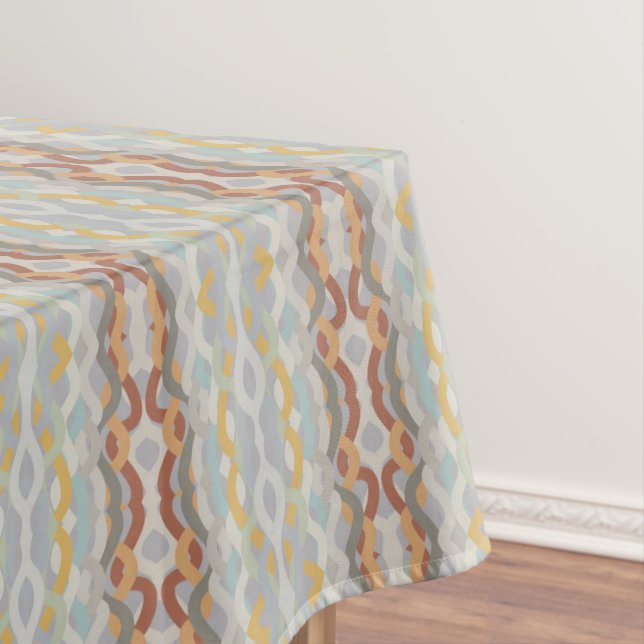 Mantel Retro Summer Geometric Color Block Pattern Design (In Situ)