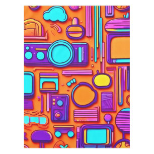 Mantel Retro Tech Pop: Collage nostálgico de gadgets