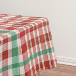 Mantel Retro Vintage Red Green Textured Plaid
