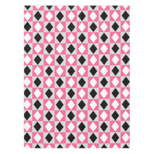 Mantel Rhombus Diamond rosa negro blanco geométrico