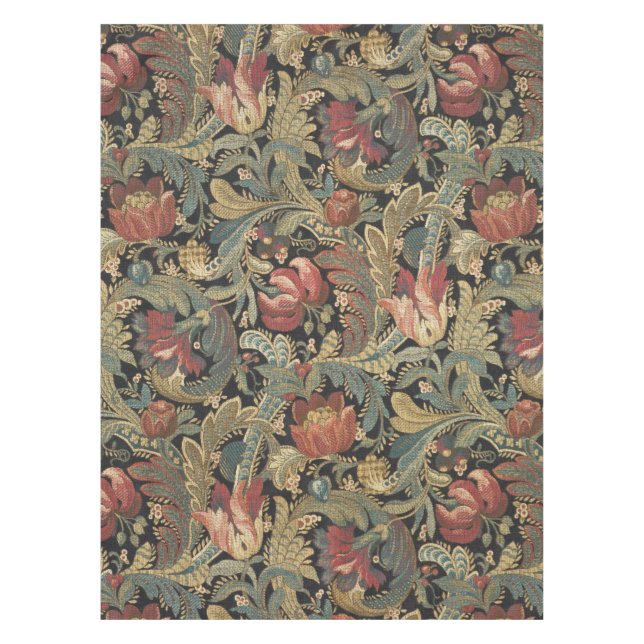 Mantel Rich Floral Tapestry Brocade Antiguo Clásico (Anverso)