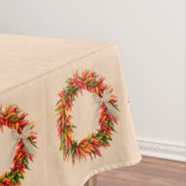 Mantel Ristra Wreath del suroeste de Chile en Adobe Wall