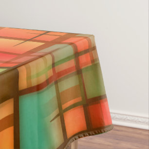 Mantel Rojo abstracto moderno del verde azul de la tela