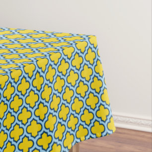 Mantel Rojo azul amarillo y bebé, Entramado, Quatrefoil