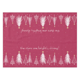 Mantel Rojo con árbol blanco de Navidad