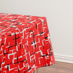 Mantel Rojo Gris Gris Blanco Negro