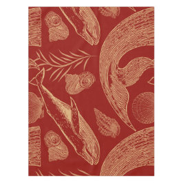 Mantel Rojo vintage de ballena náutica