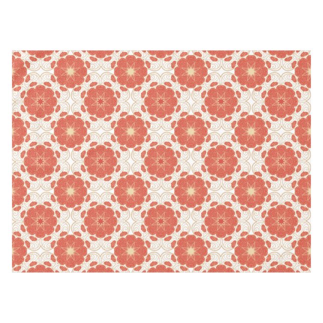 Mantel Rojo y modelo floral del cordón del oro (Frente (Horizontal))