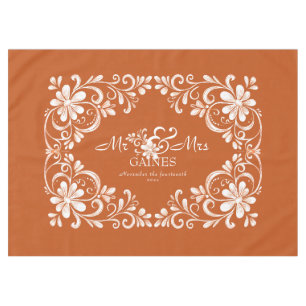 Mantel Romántico Quemado Naranja Shabby Chic Boda Señor S