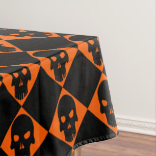 Mantel Ropa de mesa de cráneo negra de Halloween