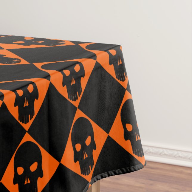 Mantel Ropa de mesa de cráneo negra de Halloween (In Situ)
